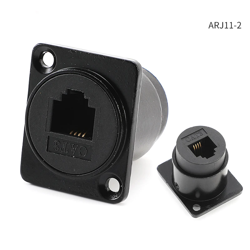 D-typ modul 8 p 8c rj45 kontakt hane hona uttag industrikamera nätverkskommunikation 4 stift  rj11 kat 6a med dammskydd: Vit