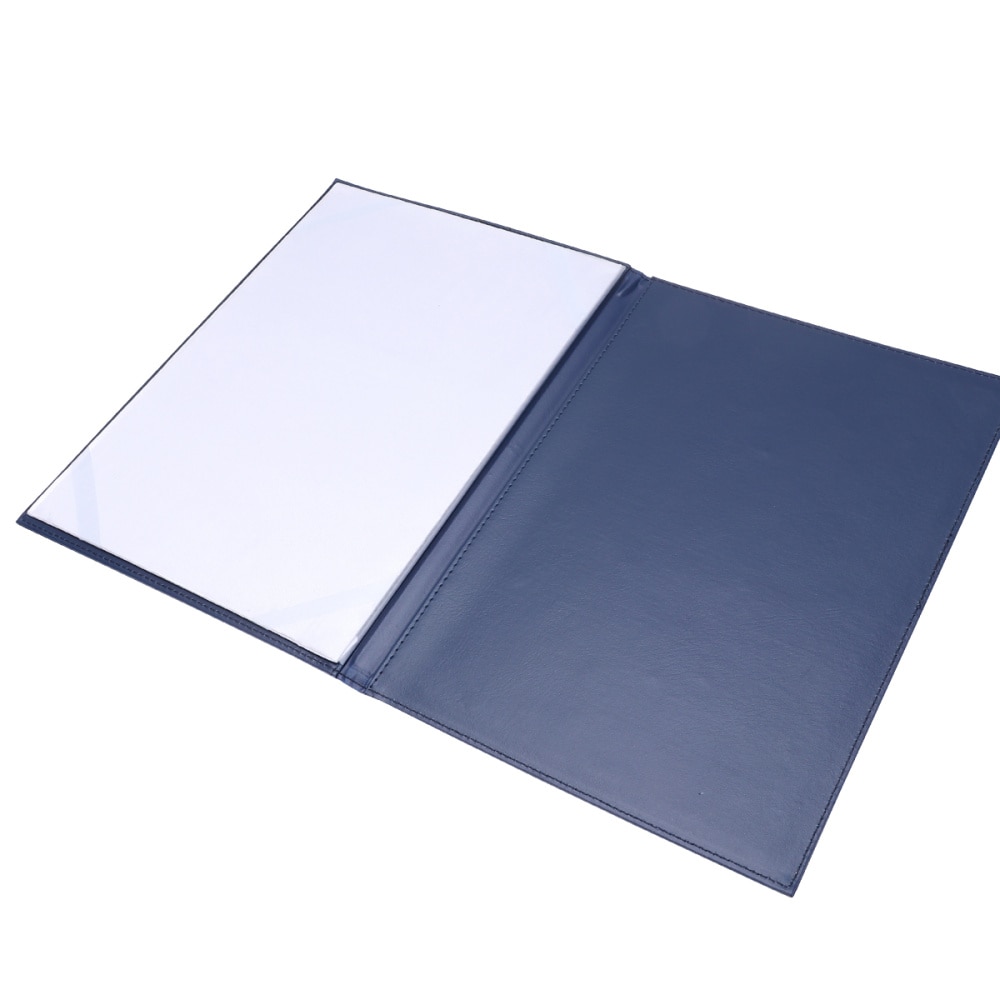 A4 læder certifikat cover certifikat mappe blank cover beskyttende etui (blå): Blå
