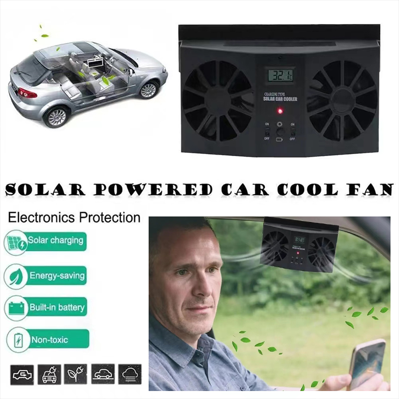 12V Auto Lüftungs Ventilator Solar- Sonne Energie Fenster Auto Ventilator Kühler Luftkühler Entlüftung gummi ohne Batterie