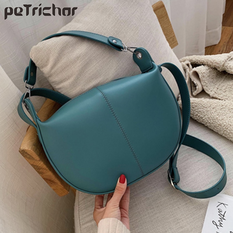 Dames crossbody tas met hoge capaciteit, halve cirkel zadeltassen, pu leren schoudertassen voor dames, handtassen, bolsas
