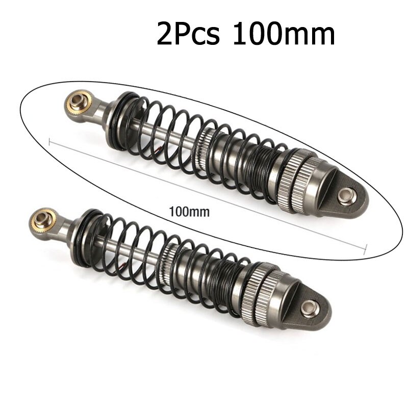 RC Shock Absorbers - 100mm/110mm - Metal - 2Pcs/4Pcs Set - for 1/10 1/12 RC Cars: 2Pcs 100mm Gun metal