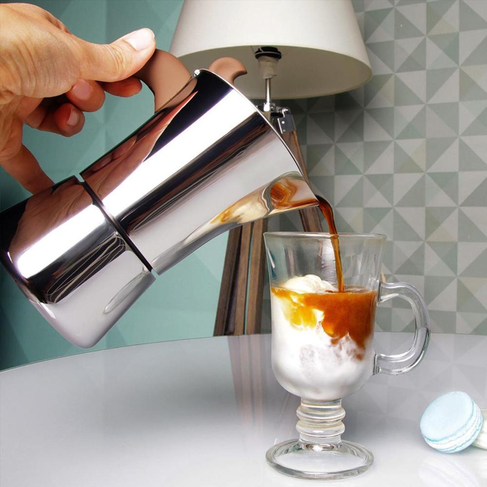Fissman spis i rostfritt stål espressobryggare latte mocka kaffekanna verktyg för hemmakontor gas och induktion kaffebryggare