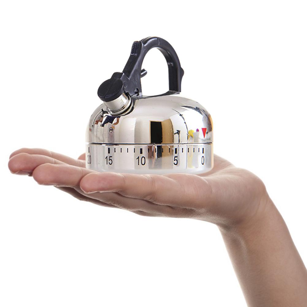60 Minute Kitchen Timer Countdown Alarm Mechanical Teapot Shaped Timer Clock Counting Cuisine Kettle Cooking Reminders Tools
