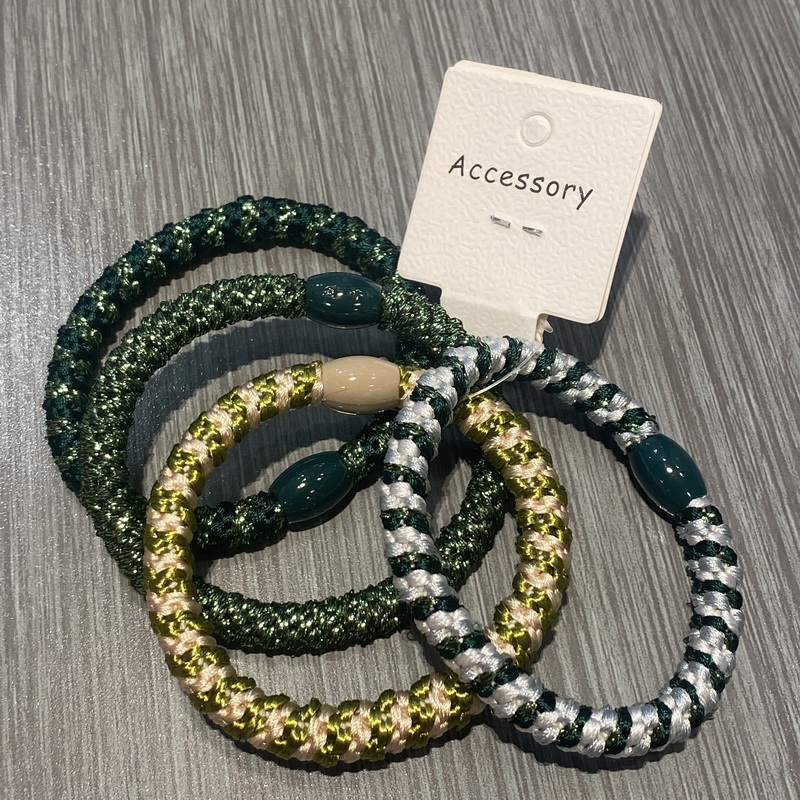 4 stks/set Vrouwen Hoge Elastiek haar elastiekjes Weave Rubberen Bandjes Voor Armbanden dames elastieken haarelastiek knekki haar elastiek Mode knekkies haar elastiek haarelastiekjes dames: Roze