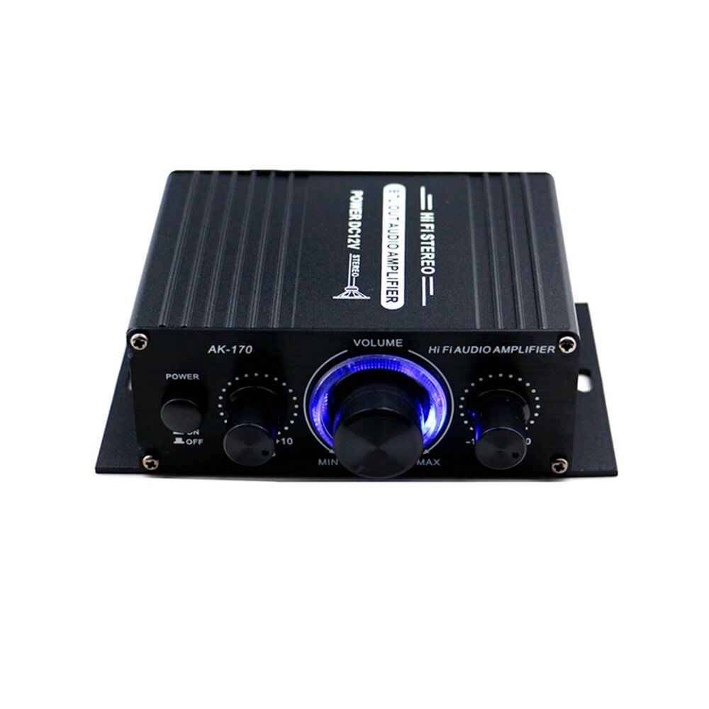 12V Mini Audio Power Amplifier Digital Audio Receiver AMP Dual Channel 20W+20W Bass Treble Volume Control Amplifiers
