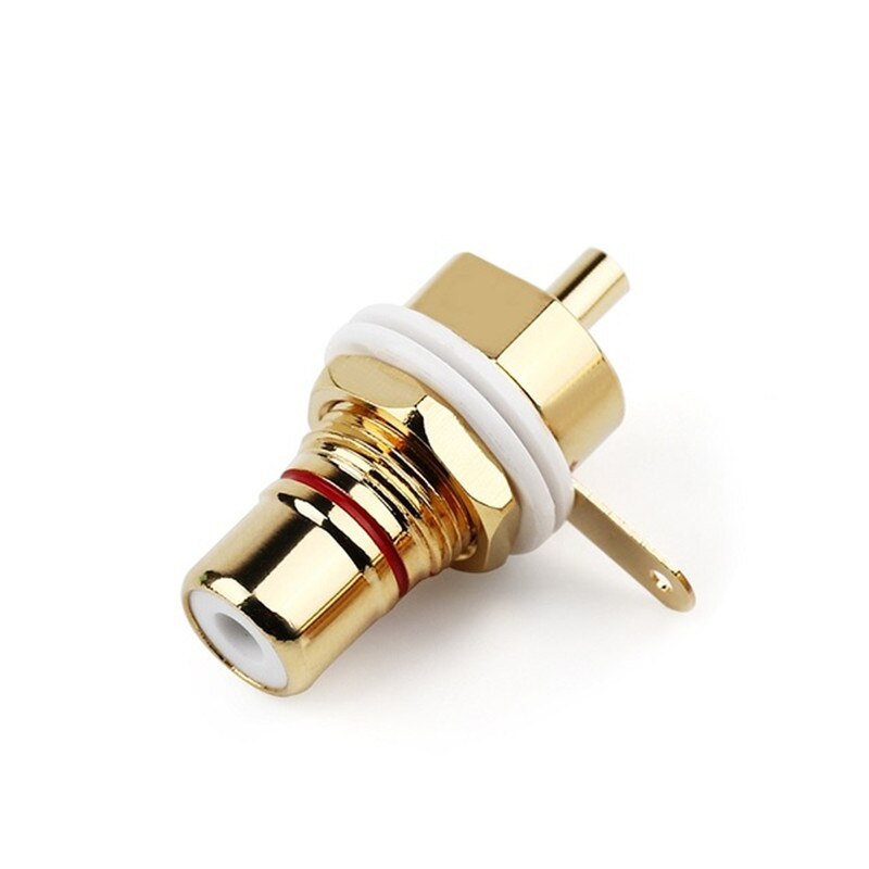 Conector de enchufe RCA hembra, conectores de montaje en Panel de chasis, adaptadores de Audio, clavijas de altavoz, Negro, Rojo, chapado en oro