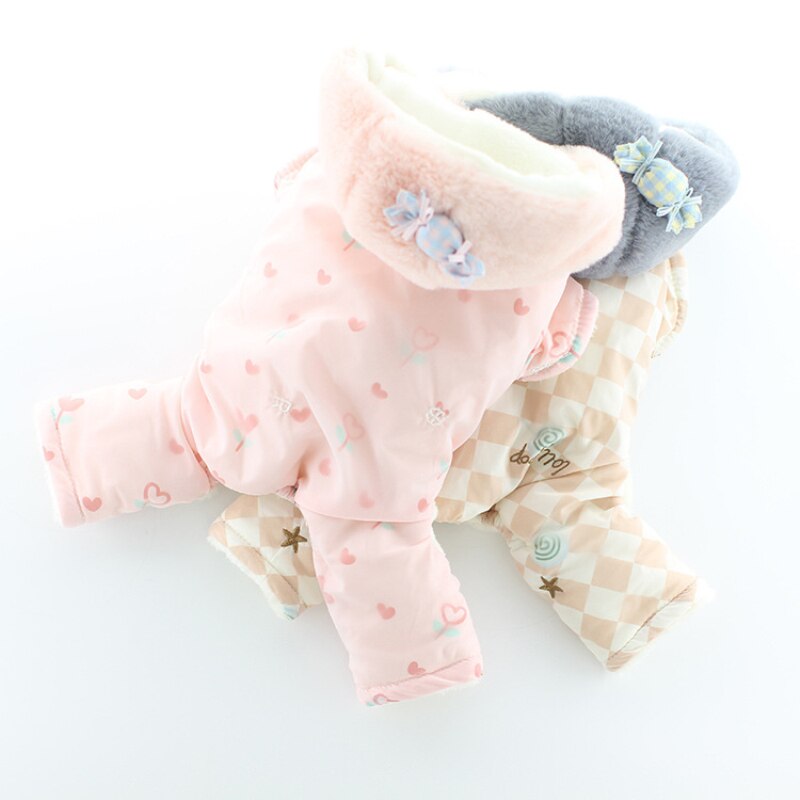 Super Warm Dog Clothes Jumpsuit Winter Overall For Dogs York Pomeranian Chihuahua Suit Small Medium Dog Clothing Bichon Costumes