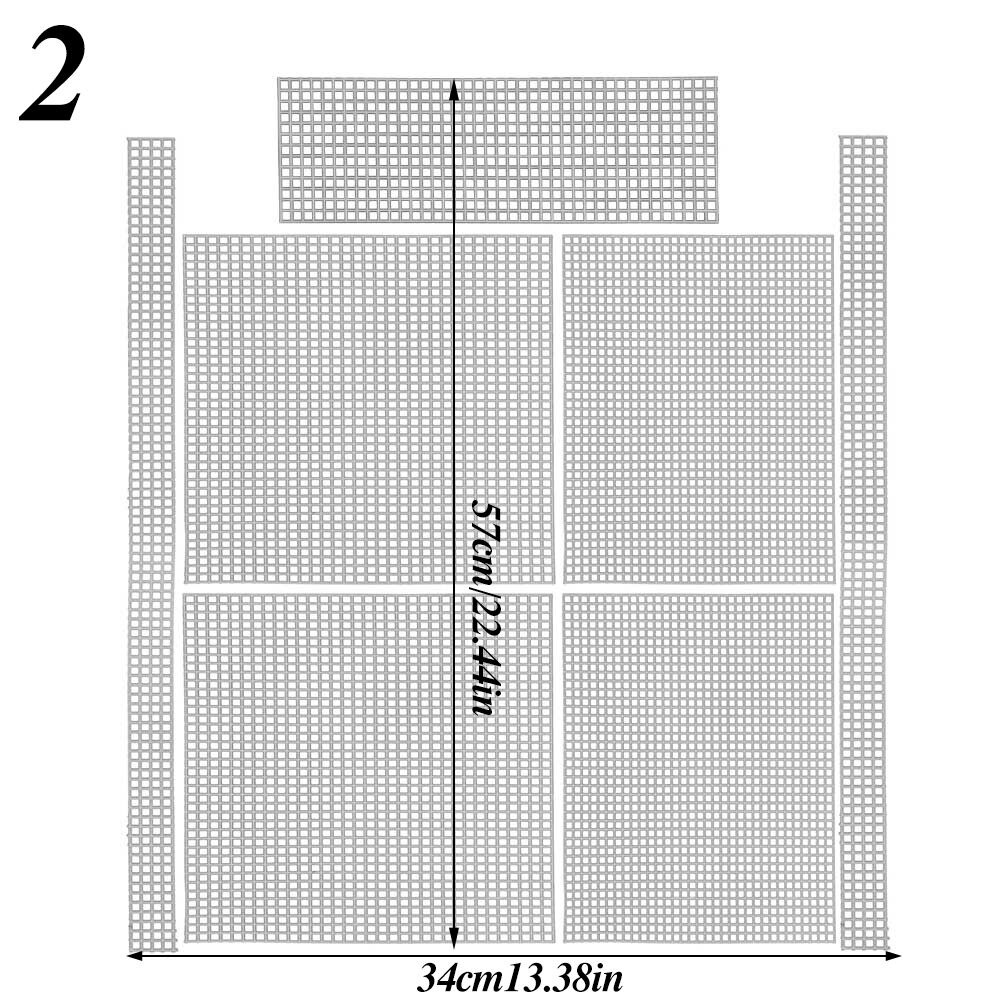 Tablero de cuadrícula para bolsa de bricolaje, ayudante de plástico para tejer y tejer, hoja de punto, accesorios de tejido fácil, bolsa de mano, cubierta de red blanca, 1 Juego: 02