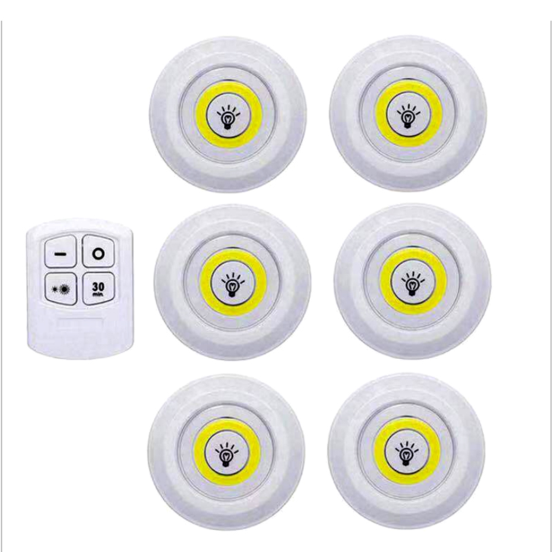 Dimmable LED Under Cabinet Night Light with Remote Control Battery Operated LED Closets Lights for Wardrobe Bathroom lighting: 1Remote 6Lamp