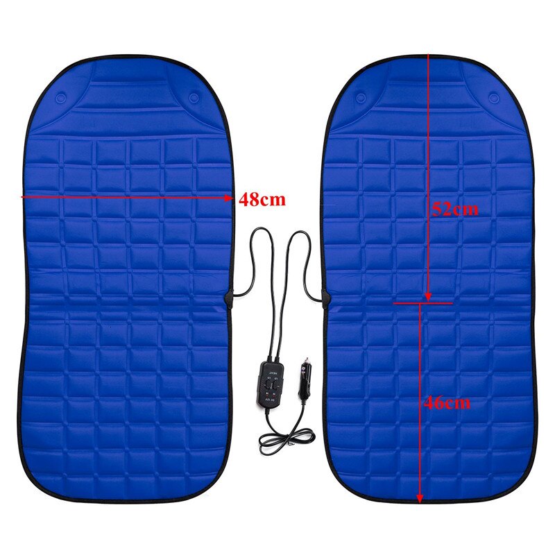 2pc In 1 Fast Heated Adjustable Black/Grey/Blue/Red/Coffee Car Electric Heated Seat Car Styling Winter Pads Cushions Auto Covers