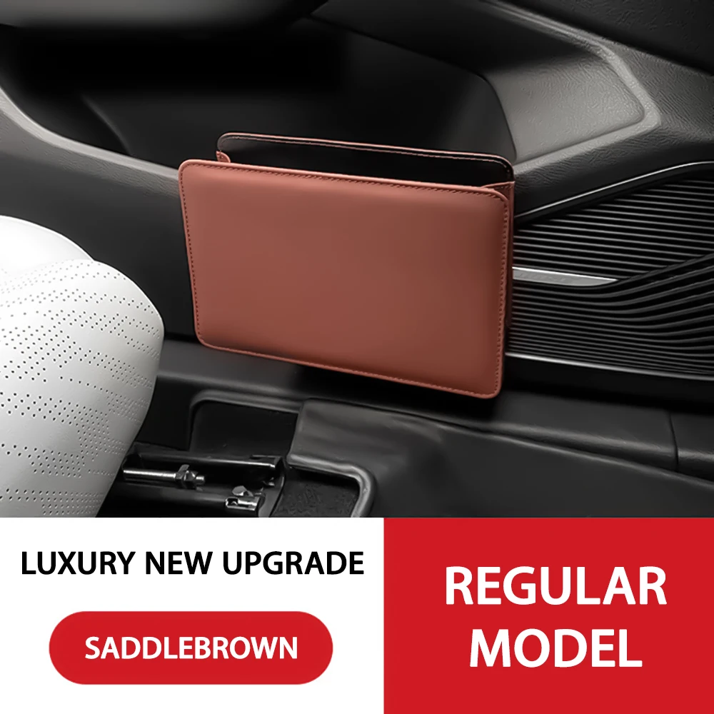 Scatola portaoggetti multifunzionale per porta auto pieghevole per cestino per auto, scatola portaoggetti in pelle appesa sul retrò del sedile, accessori interni per automobili: marrone