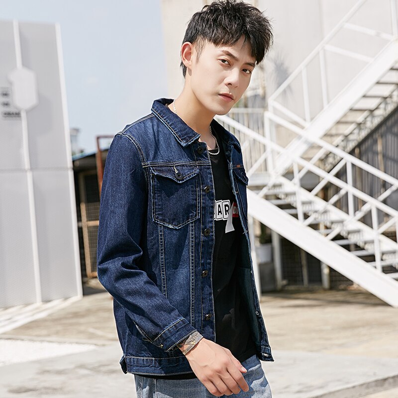 Plus Size 5XL 8XL Jean Jas Voor Mannen Klassieke Toevallige Losse Denim Jas En Najaar Blue heren Jas