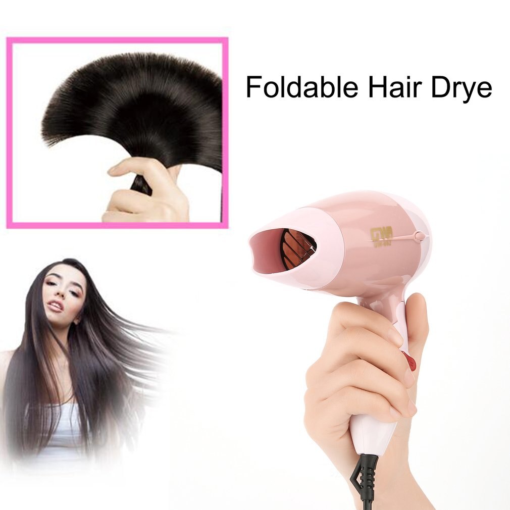 Mini Hair Dryer 1000W Wind Low Noise Foldable Electric Hair Blower Hair Salon Styling Tools for Travel Home Use GW-662