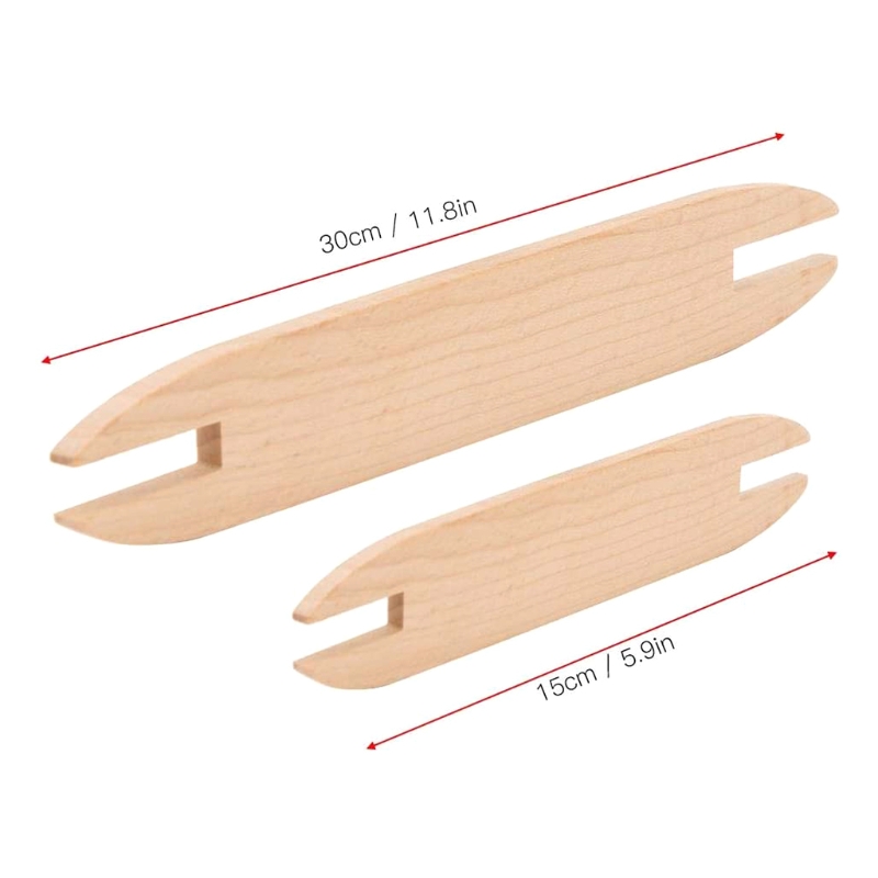2 Pieces/Set Hand Weaving Shuttle Sticks 2 Different Sizes Beech Wood Knitting Tools Weaving Handmade Tapestry Shuttles 87HA