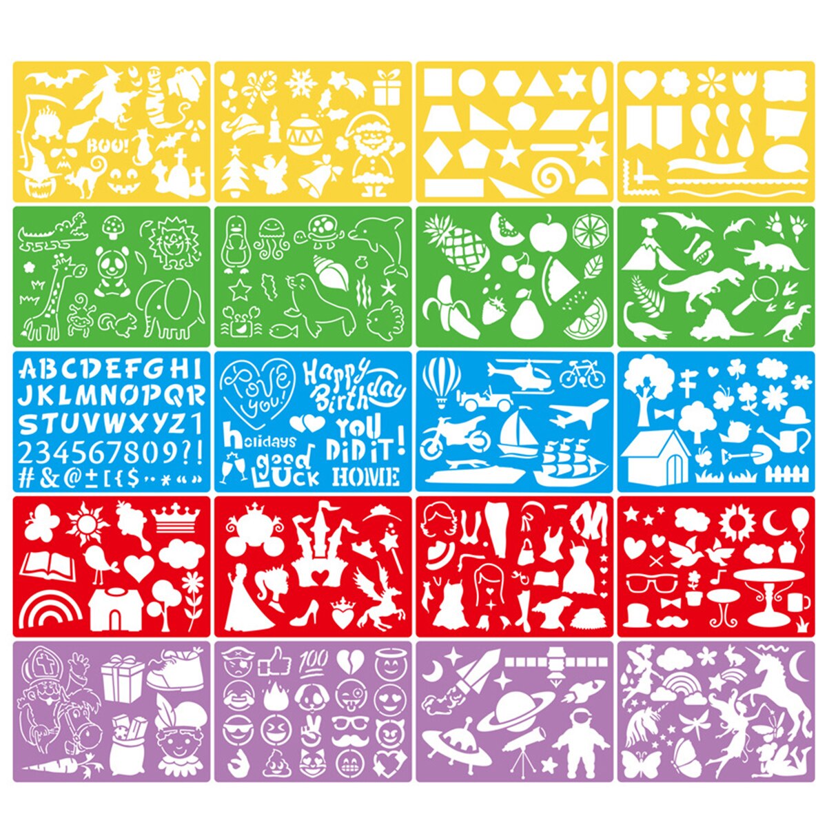 20pcs Drawing Stencil Set Plastic Art Drawing Templates Drawing Stencil For Kids Children Drawing Stencils