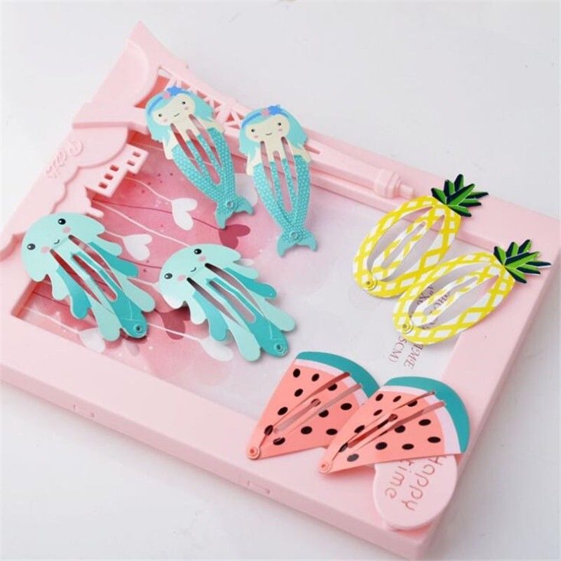 Pinzas para el pelo para niña y bebé, broches para el pelo, horquilla de colores dulces, estilos de dibujos animados, para , accesorios para el pelo, 6 uds.