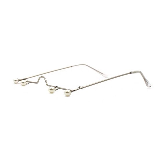 SHAUNA Simple colgante de perlas No de la lente de marco de gafas: Silver