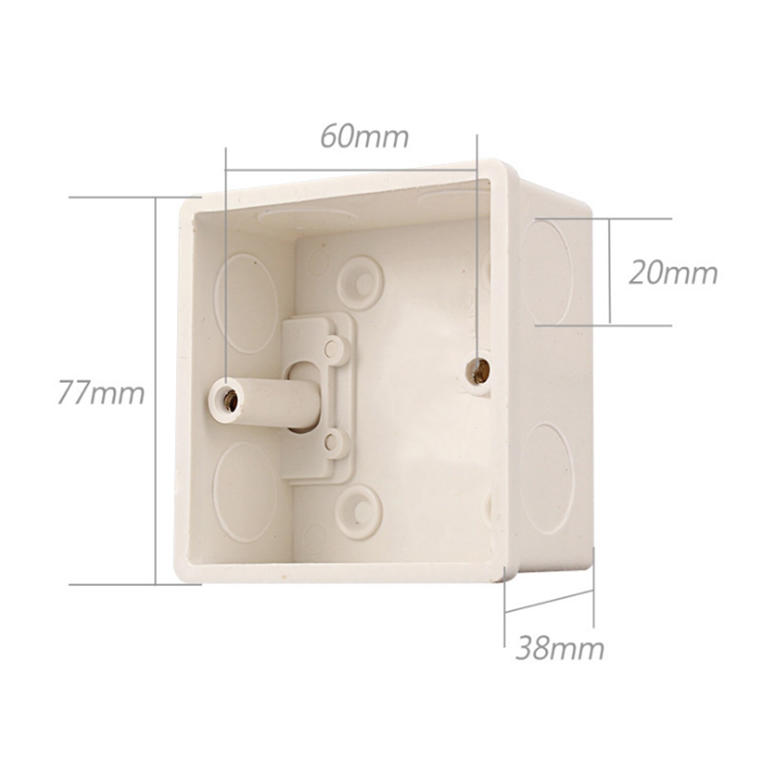 86X86 77X77 Square Wall Box Deep Case PVC Junction Box Wall Mount Cassette For Switch Socket Base Electrical Sockets Accessories: D