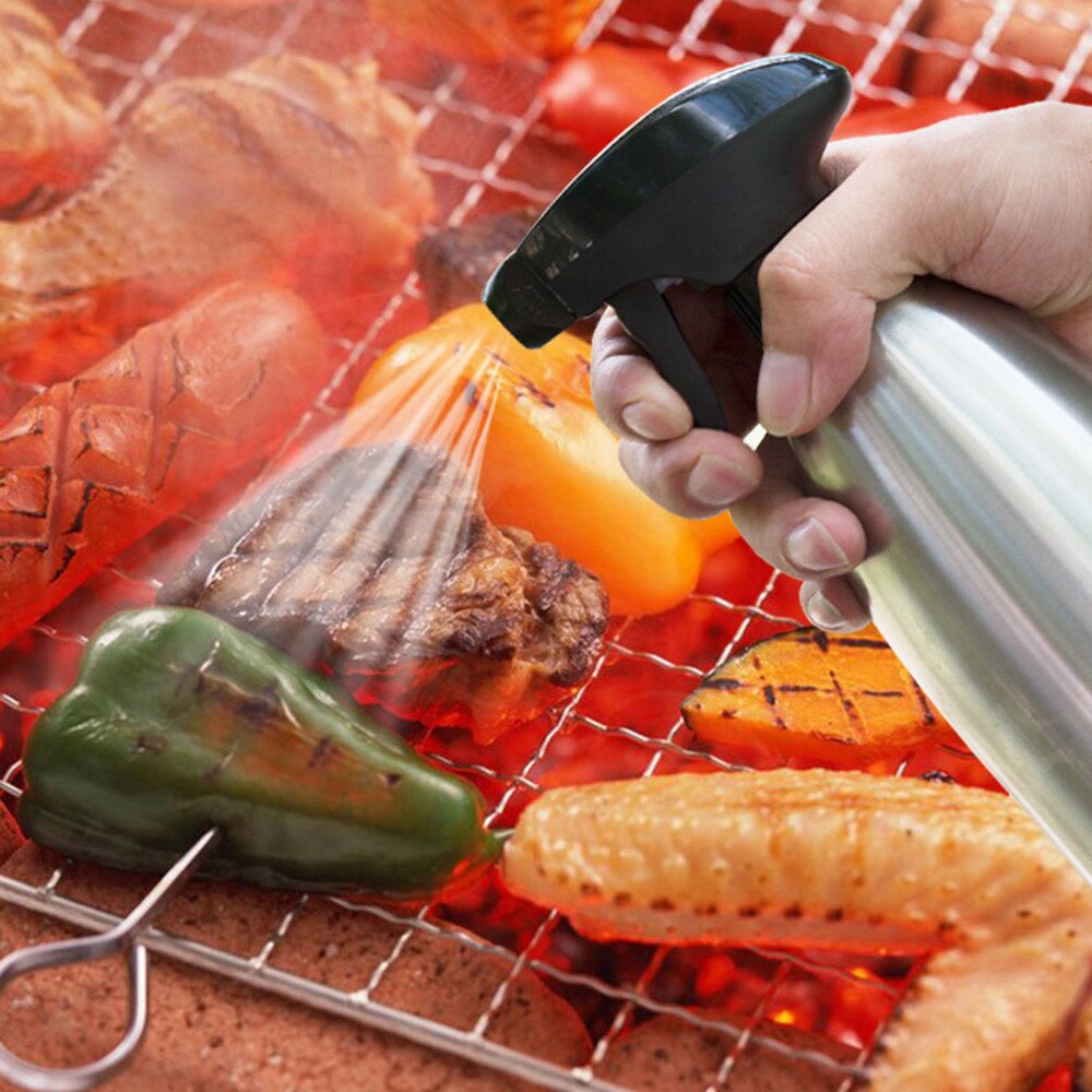 Roestvrijstalen Keuken Olie Spray Fles Olijfolie Spuit Olieman Pot Voor Keuken Bbq Cooking Supplies # T3G