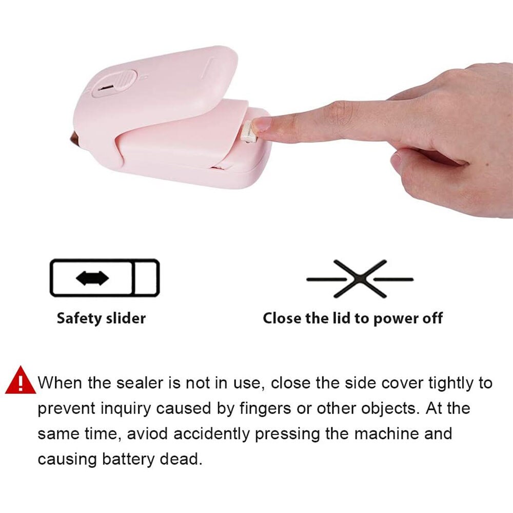 Mini Machine à Sceller Les Sacs Plastique – Thermosoudeuse Portable, Fonctionne Sur Piles AA, Pour Snacks, Biscuits… - 13