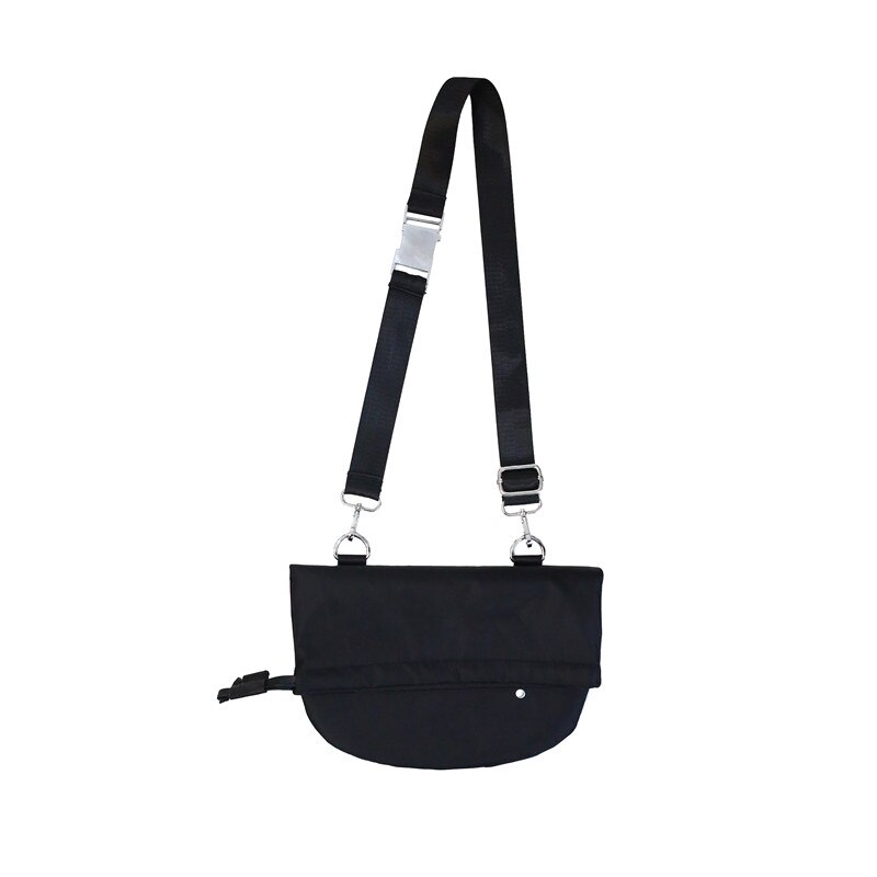 Brust Tasche für Frauen Wasserdichte Nylon Schulter Tasche Hüfte hüpfen Streetwear Funktionale Studenten Harajuku Stil: schwarz