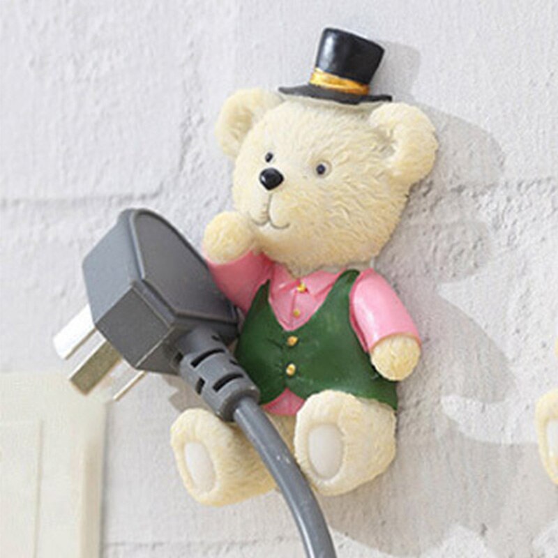 1pcs Chef Cartoon Resin Socket Power Cord Socket Storage Hook Rack Multifunctional Stick Hook Plug Hook Rack: 05
