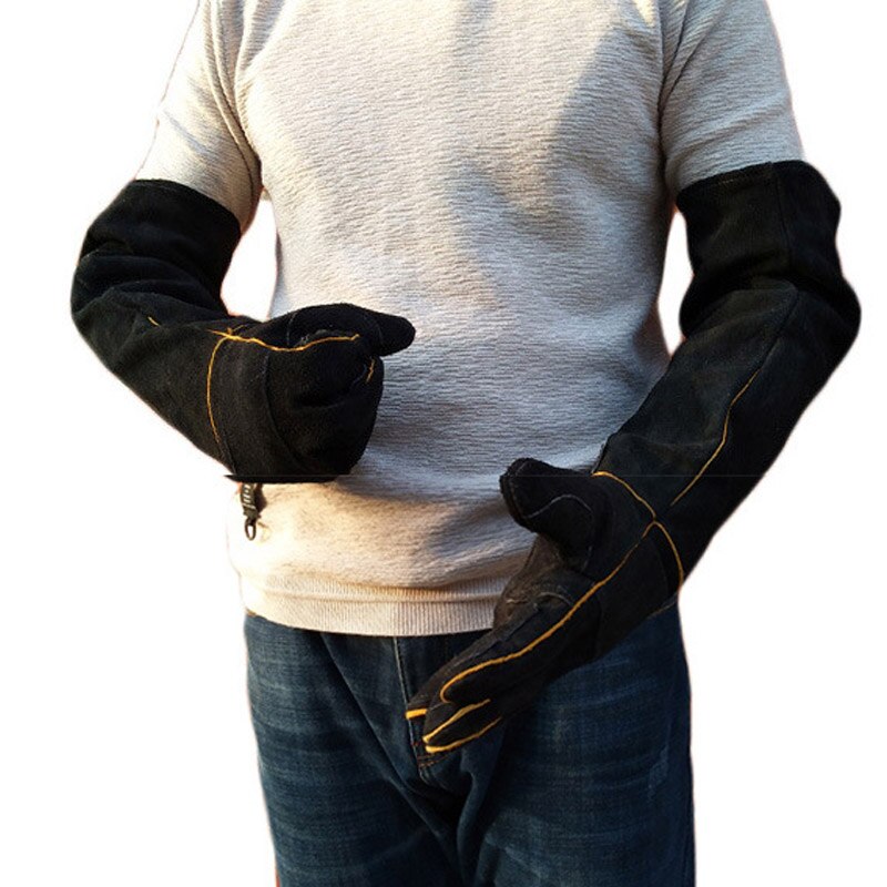 Gants de sécurité Anti-morsure 60cm | Gant de protection Anti-morsure, pour chien chat, Animal, très Long, en cuir, vert, pour animaux, gant de protection, pierreries