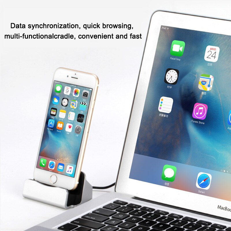 Station de charge de bureau pour iphone 5 5s SE 5C 6 6S 7 8 Plus XS MAX XR, Station d&#39;accueil avec support de chargement USB