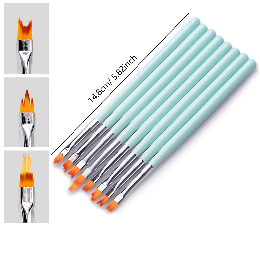 Pinceles para decoración de uñas, diseños de puntas de uñas, pintura, dibujo, tallado, punteado, delineador de abanico, bolígrafo de esmalte de Gel acrílico, herramientas de manicura: Gris oscuro