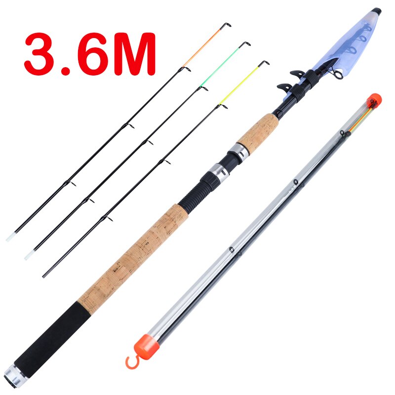 Sougayilang Feeder Fishing Rod Lengthened Handle 6 Sections Fishing Rod L M H Power Carbon Fiber Travel Rod Fishing Tackle