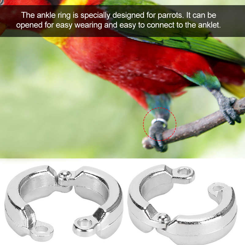 10Pcs Alloy Bird Parrots Foot Outdoor Fly Training Activity Foot Opening Clip Bird Cage Accessory