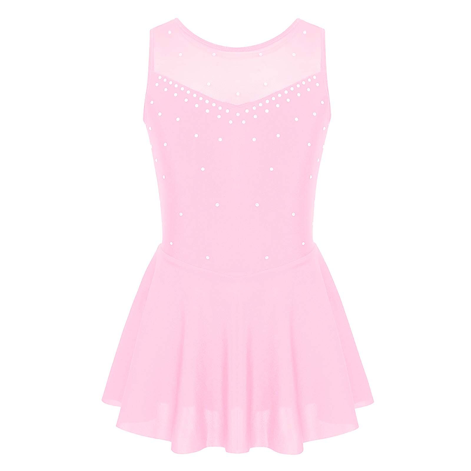 Robe de Ballet pour Fille, Tenue de Ballerine de Patinage Artistique avec Dos en Strass, pour Spectacle sur Scène: L / Ivoire