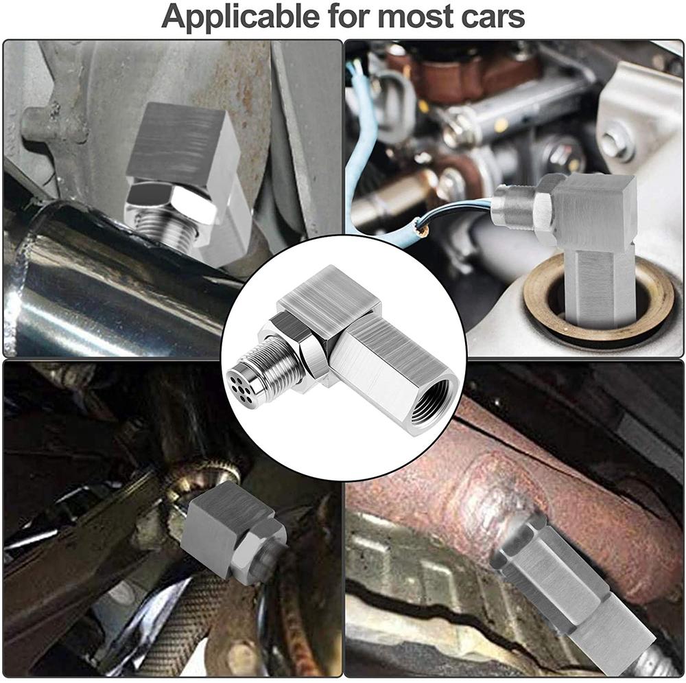 O2 Oxygen Sensor Adapter Cel Eliminator Angled Extender Spacer 90 Degree O2 M18x1.5 Bung