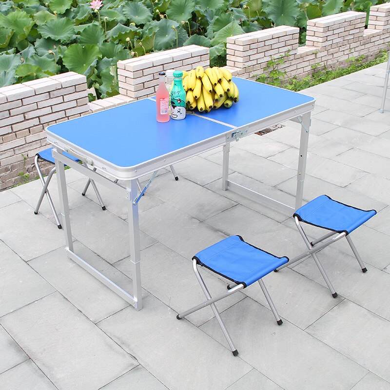 Square Foot Wide Side Outdoor Folding Table Chair Camping Picnic Table Waterproof Carrying Sturdy Folding Table