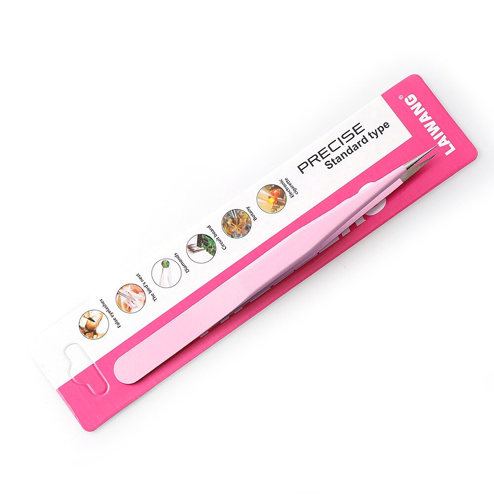 Lash Eyebrow Tweezers Eyelash Extension Colorful Nails Decor Picker Stainless Steel Superhard Tweezers Manicure Makeup Nail Tool: 5