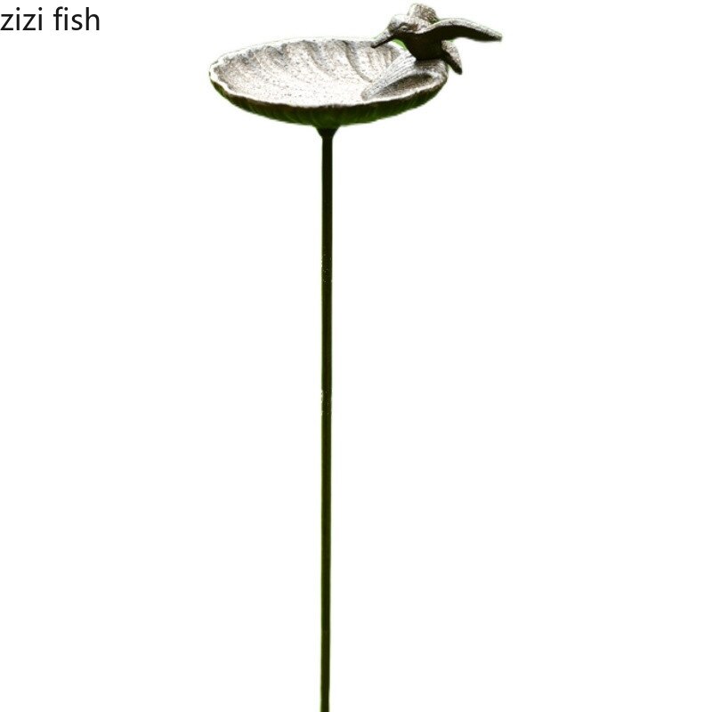 Cast Iron Bird Feeder Bird Drinking Plugin Garden Ornament Wrought Iron Feeder Bird Supplies Metal Bird Feeder Outdoor Bird Bowl