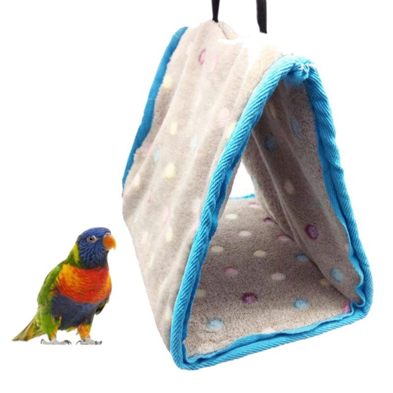 Warm Pluche Opknoping Cave Kooi Lint Zitstok Vogel Hamster Katoen Hangmat Driehoekige Jaulas Para Pajaros Winter