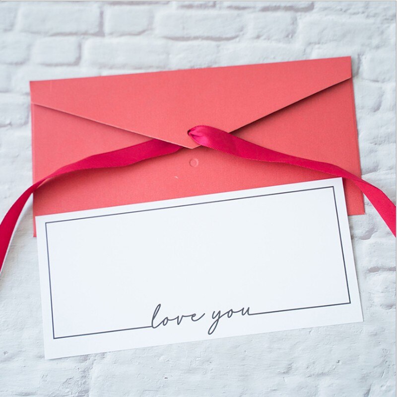Petites cartes d'invitation blanches 10 pièces/lot, carte de remerciement pour la pâtisserie, carte de visite love you, pour étudiant