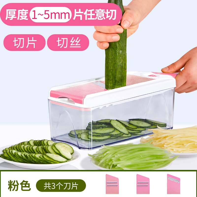 Vegetable Gadgets Manual Slicers Adjustable Grater Food Multifunctional Manual Slicers Kitchen Ferramentas Home Garden DG50MS: pink style2