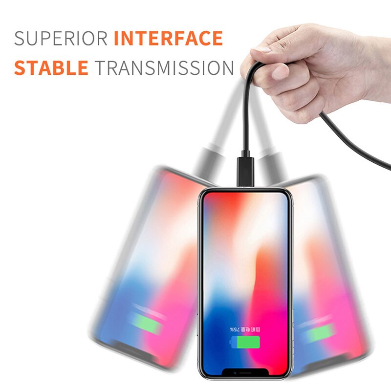 Rock originele usb-kabel voor iphone  x 8 7 plus datasynchronisatiekabel usb-oplaadkabel voor iphone 6 6s plus 5s 2.4a snellaadkabel