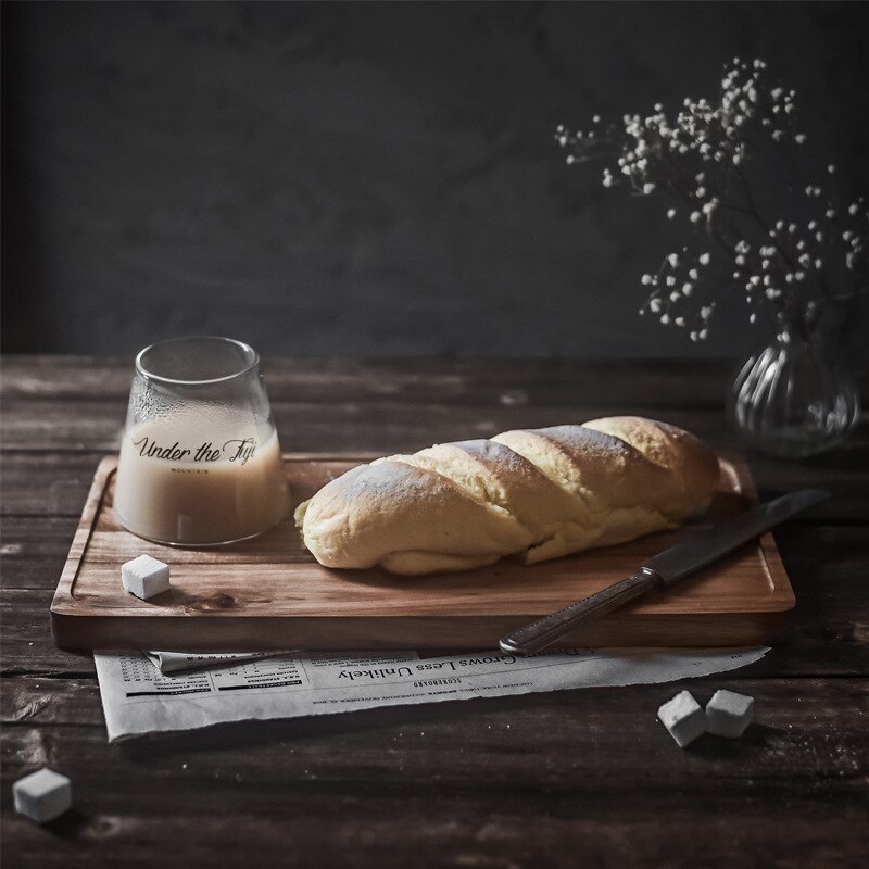 Retro Wooden Storage Trays Pan Plate Fruit Dishes Saucer Tea Tray Dessert Dinner Bread Pizza Wood Plate Tea tray