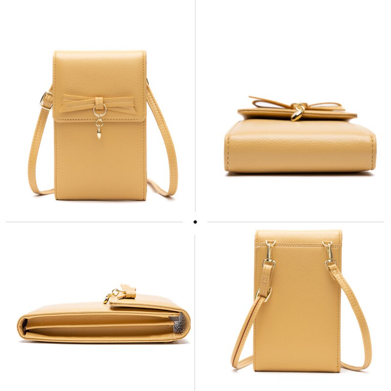 Kleine schoudertassen dames strik dames portemonnee pu leren crossbody tas dames telefoontasje dames