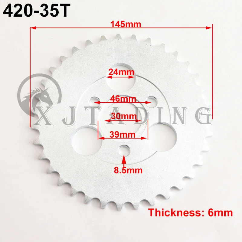 Motorfiets 24 T/26 T/28 T/29 T/31 T/35 T/37 T Tanden 30mm Achter Tandwiel Fit Voor Honda Aap Motor Pit Crossmotor 420/428 Keten: Donkergrijs
