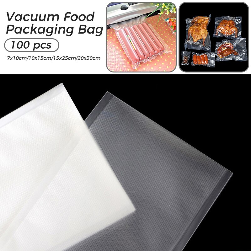 100 Stks/partij Keuken Vacuüm Zakken Voor Voedsel Vacuüm Sealer Verpakkingsmachine Voedsel Opbergtas Bpa-vrij Keuken Opslag Accessoires