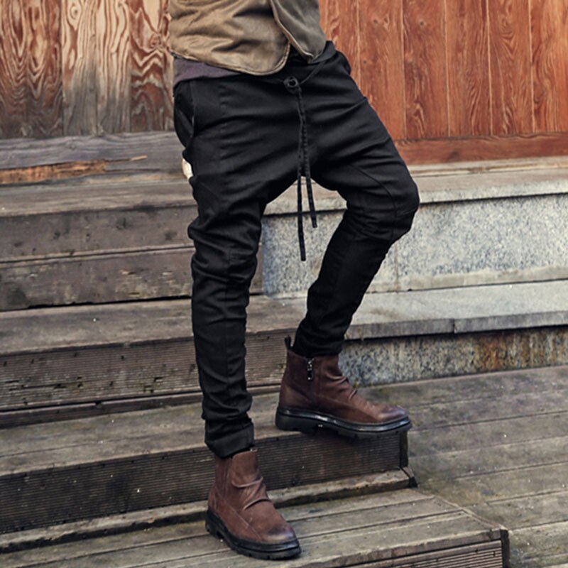 Pantalones bombachos informales para hombre, pantalón holgado, con cordón largo, para otoño y primavera