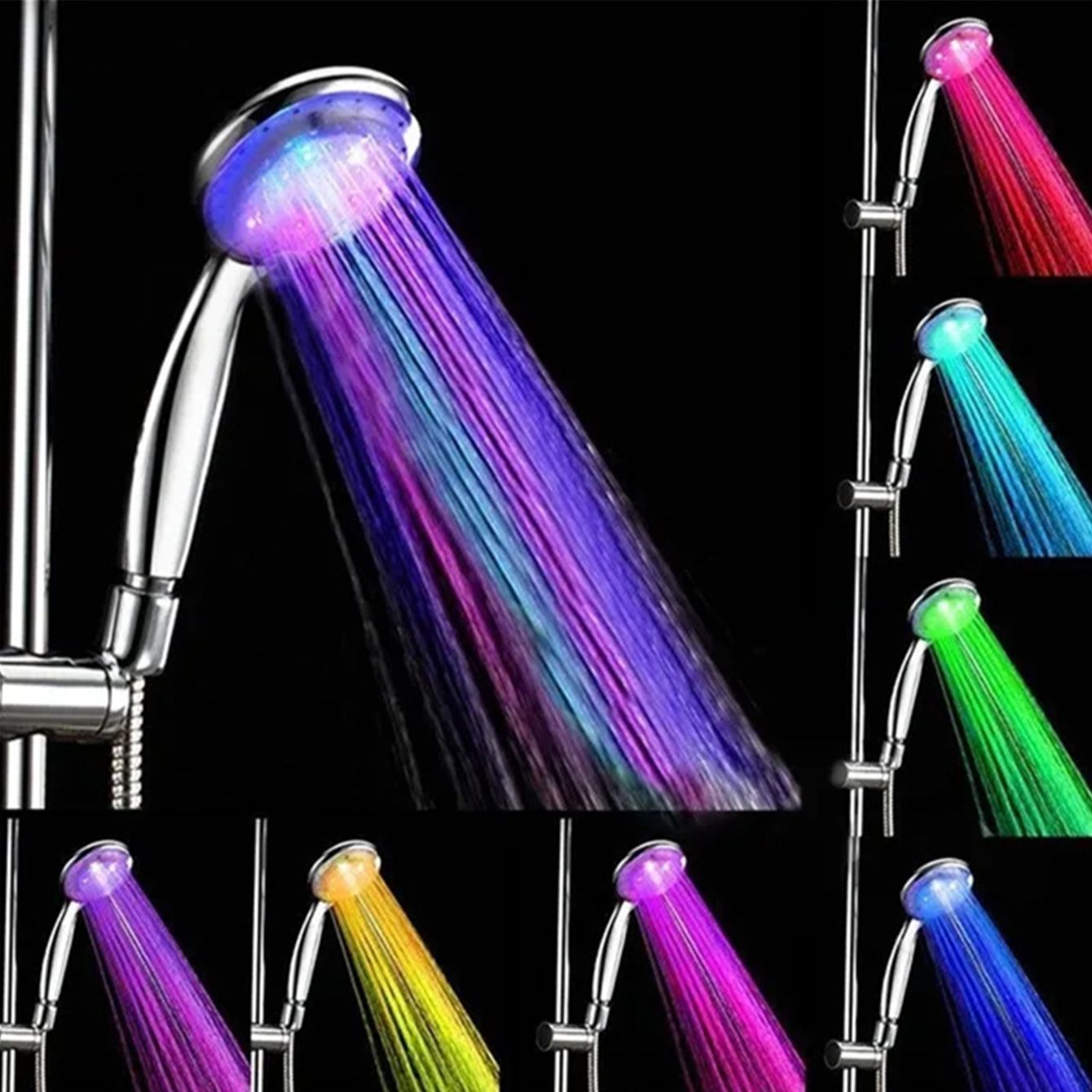 LED-Duschkopf in 7 Farben, automatisch farbwechselndes LED-Duschlicht, wassersparender Duschkopf, Badezimmerzubehör