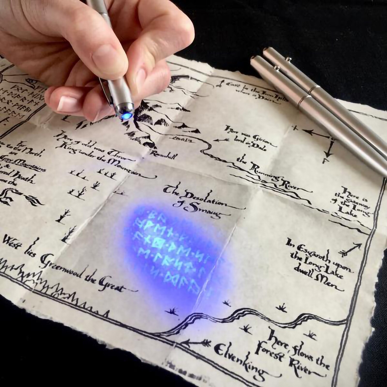 Ultraviolette lampe kuglepen lilla lys usynlig pen farveløs kuglepen uv lampe usynlig lampe