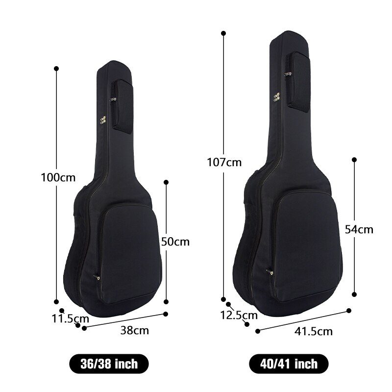 36/38 tommer klassisk guitar taske 40/41 tommer dobbelt skulderrem akustisk guitar rygsæk bomuld fortykkelse blødt betræk  xa846m
