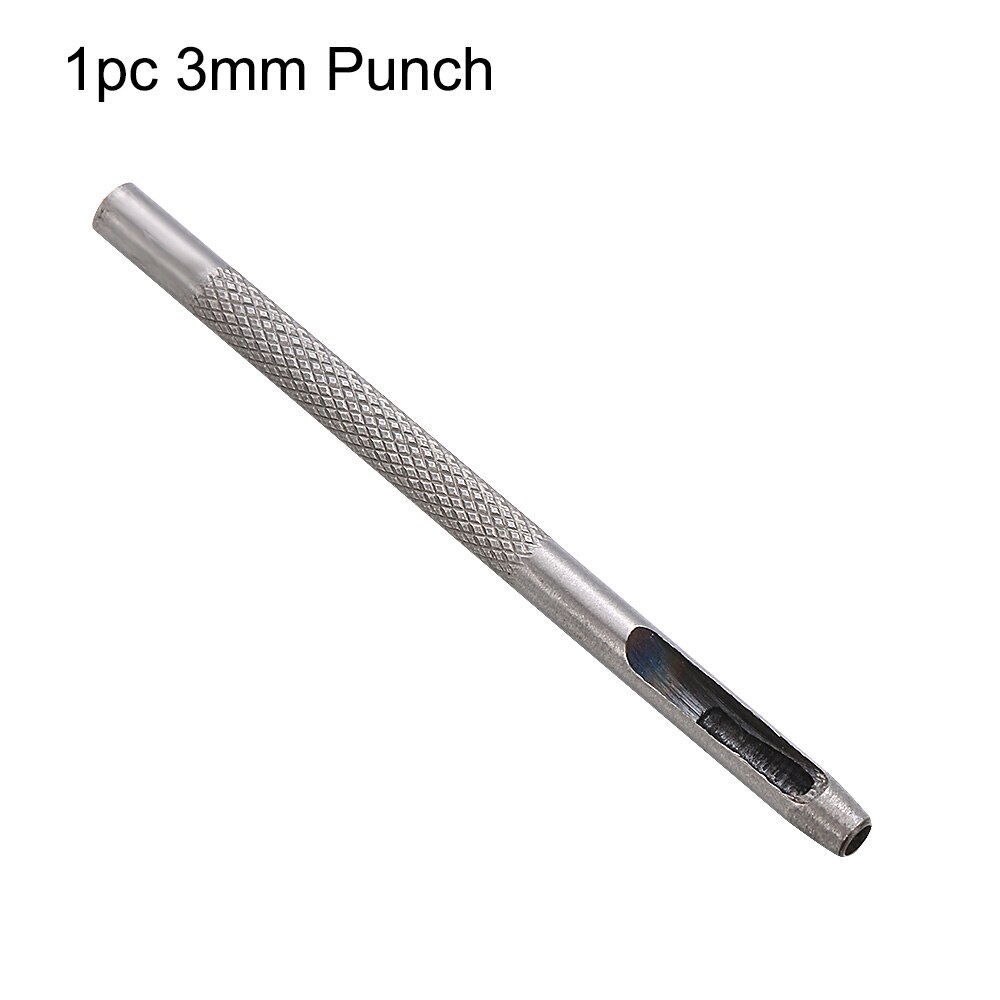 1/11pcs Metal DIY Leather Craft Tool Set Die Hole Punch Snap Fasteners Press Studs Rivet Setter Base Kit Leather craft: 1pc 3mm Punch