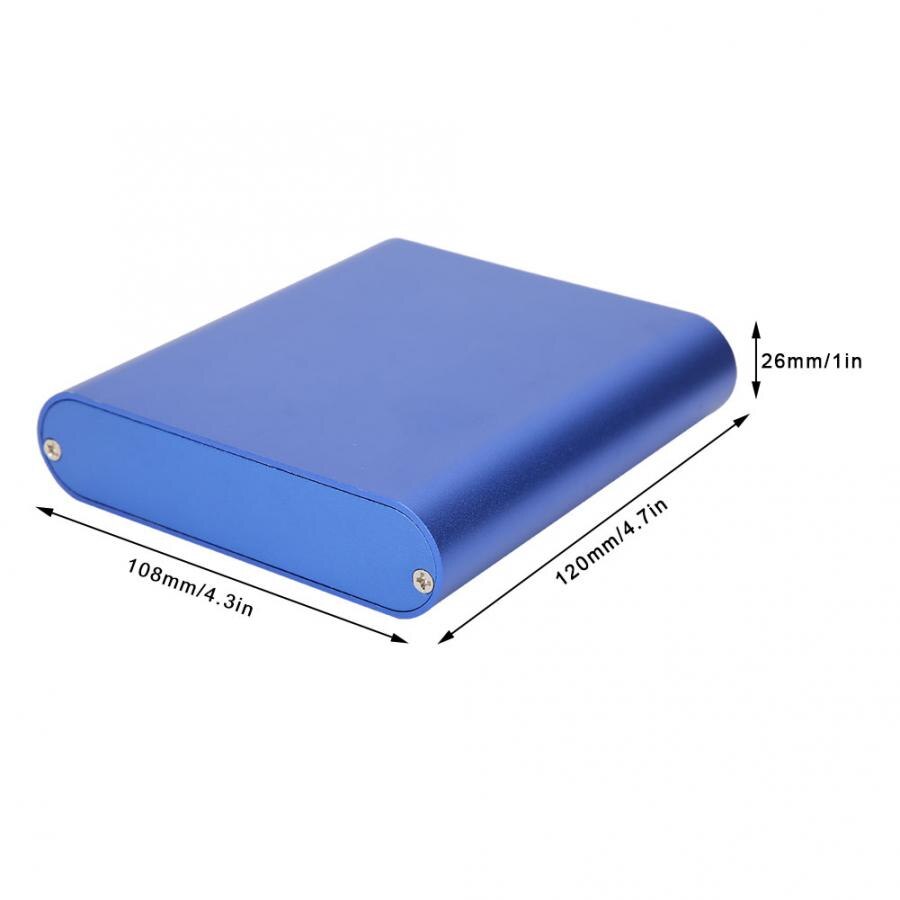 Electronic DIY Aluminum Box Aluminum Project Box Matte Blue DIY Electronic Product Heat Dissipation Casing 26x108x120mm